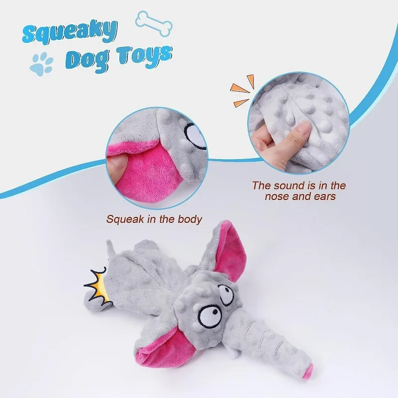 Durable Elephant Plush Chew Toy