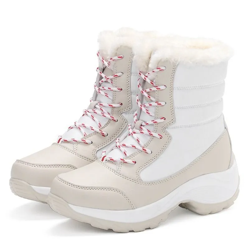 Dyavor Women Thick Fur High Heel Orthopedic Boots