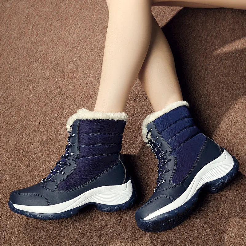 Dyavor Women Thick Fur High Heel Orthopedic Boots