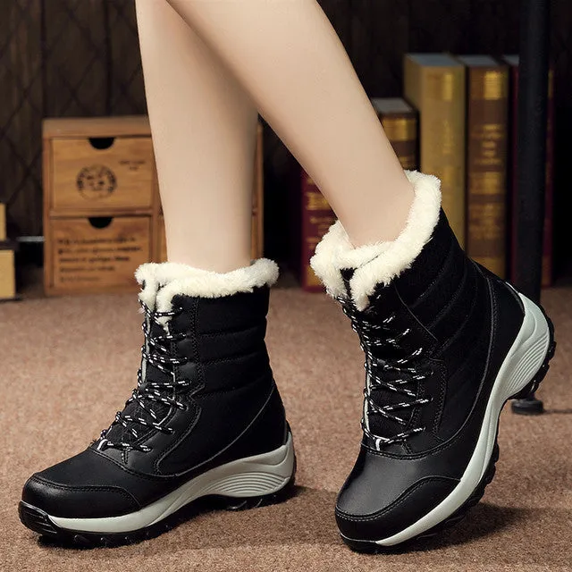 Dyavor Women Thick Fur High Heel Orthopedic Boots