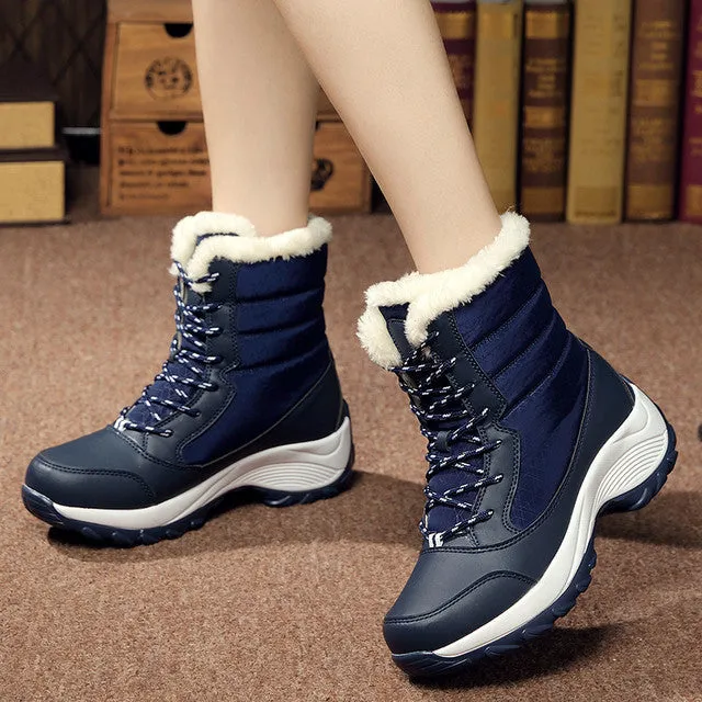 Dyavor Women Thick Fur High Heel Orthopedic Boots