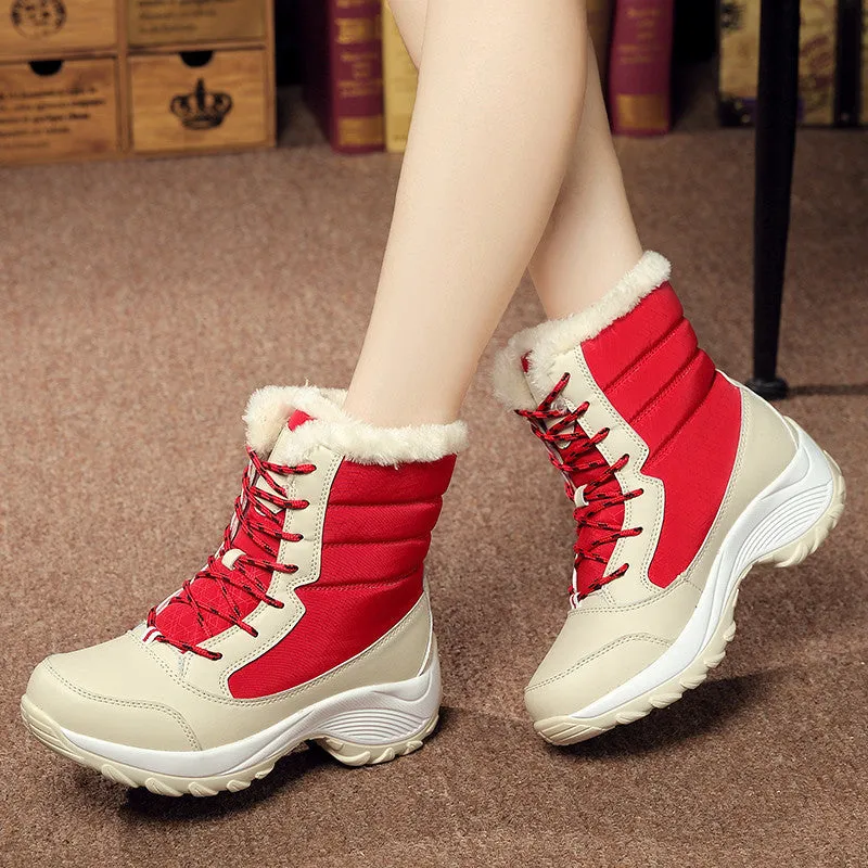 Dyavor Women Thick Fur High Heel Orthopedic Boots