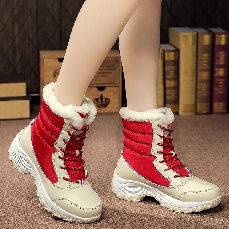 Dyavor Women Thick Fur High Heel Orthopedic Boots