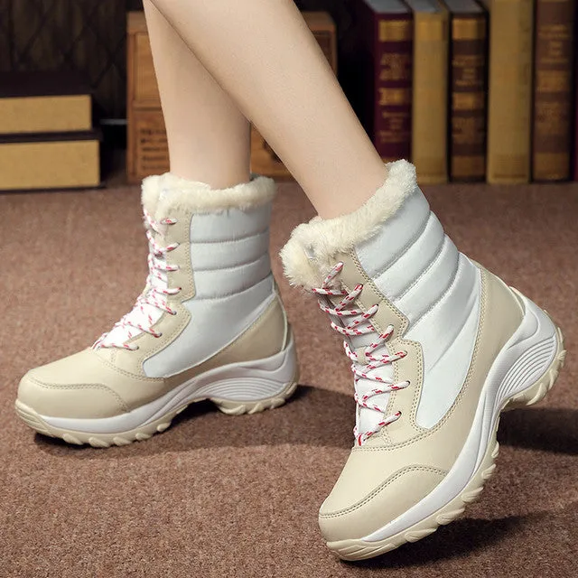 Dyavor Women Thick Fur High Heel Orthopedic Boots