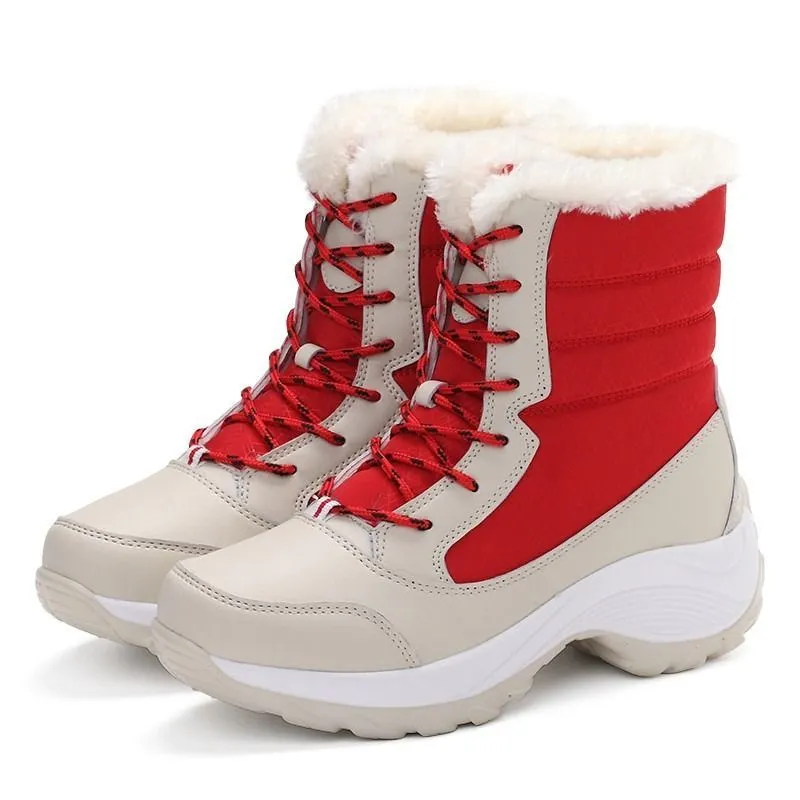 Dyavor Women Thick Fur High Heel Orthopedic Boots