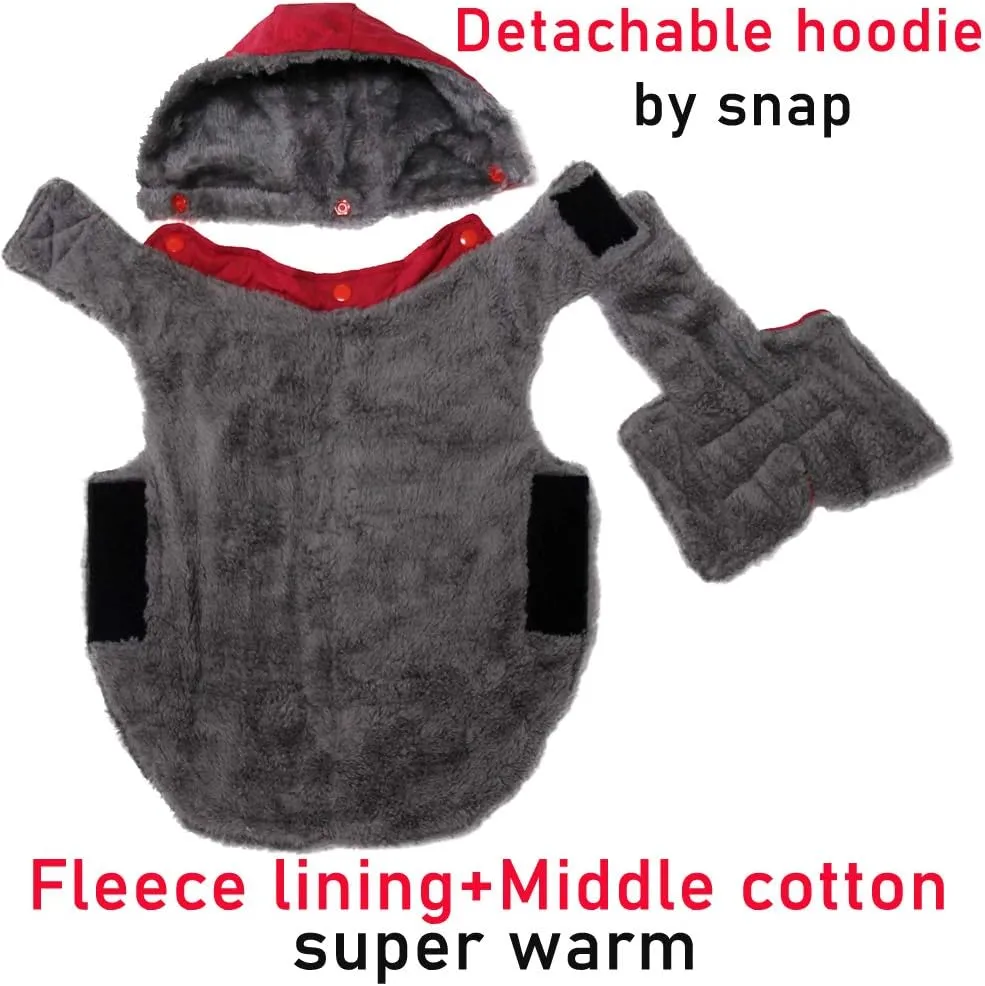 Fleece Dog Hoodie for Small Dogs Super Warm Puppy Jacket for Cold Winter Dog Coats,Red S