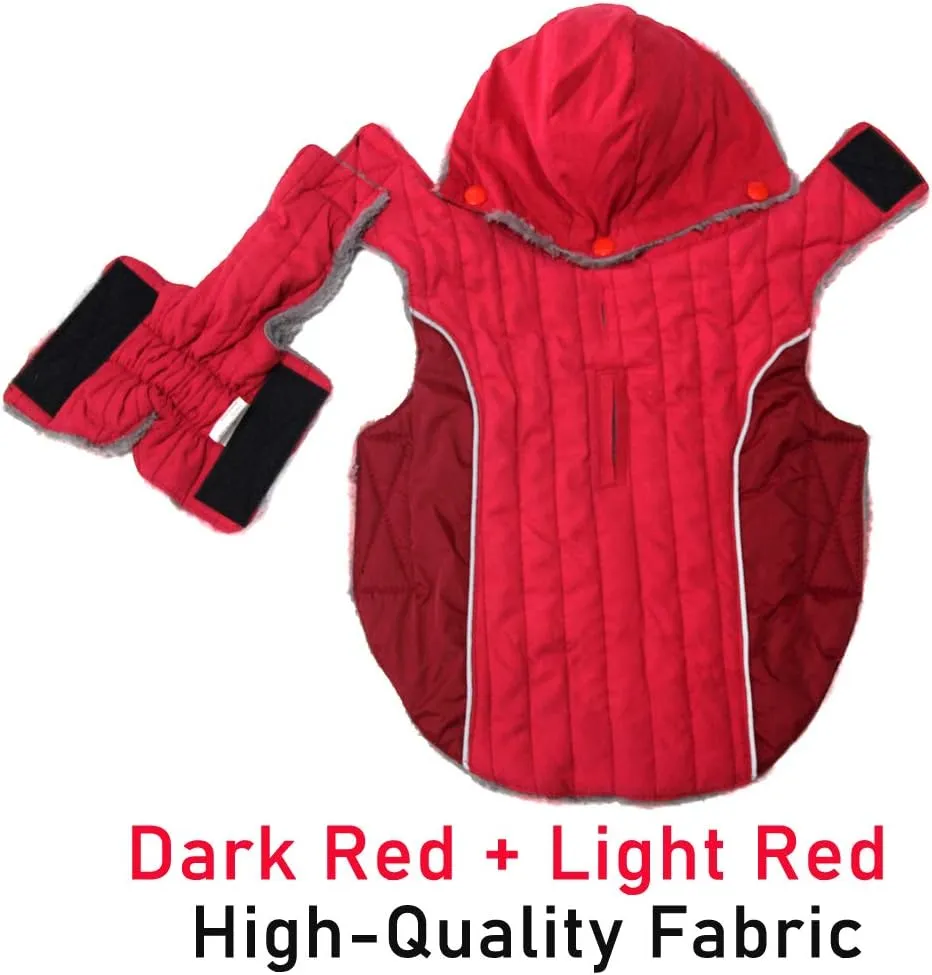 Fleece Dog Hoodie for Small Dogs Super Warm Puppy Jacket for Cold Winter Dog Coats,Red S