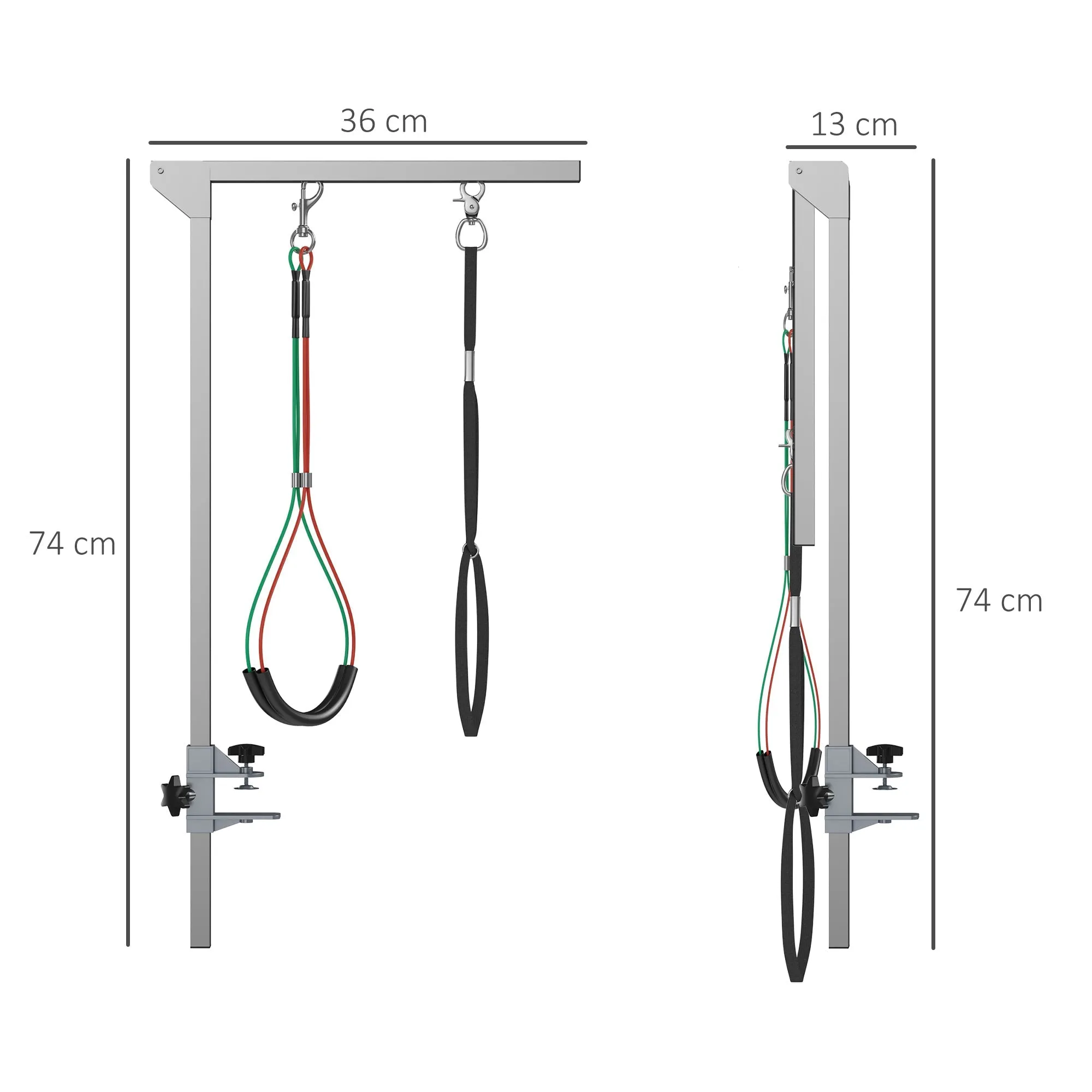 Foldable Pet Grooming Arm with Clamp 29" Height Adjustable Dog Grooming Holder for Table with 2 Haunch Holders Grooming Loop for Medium Dogs