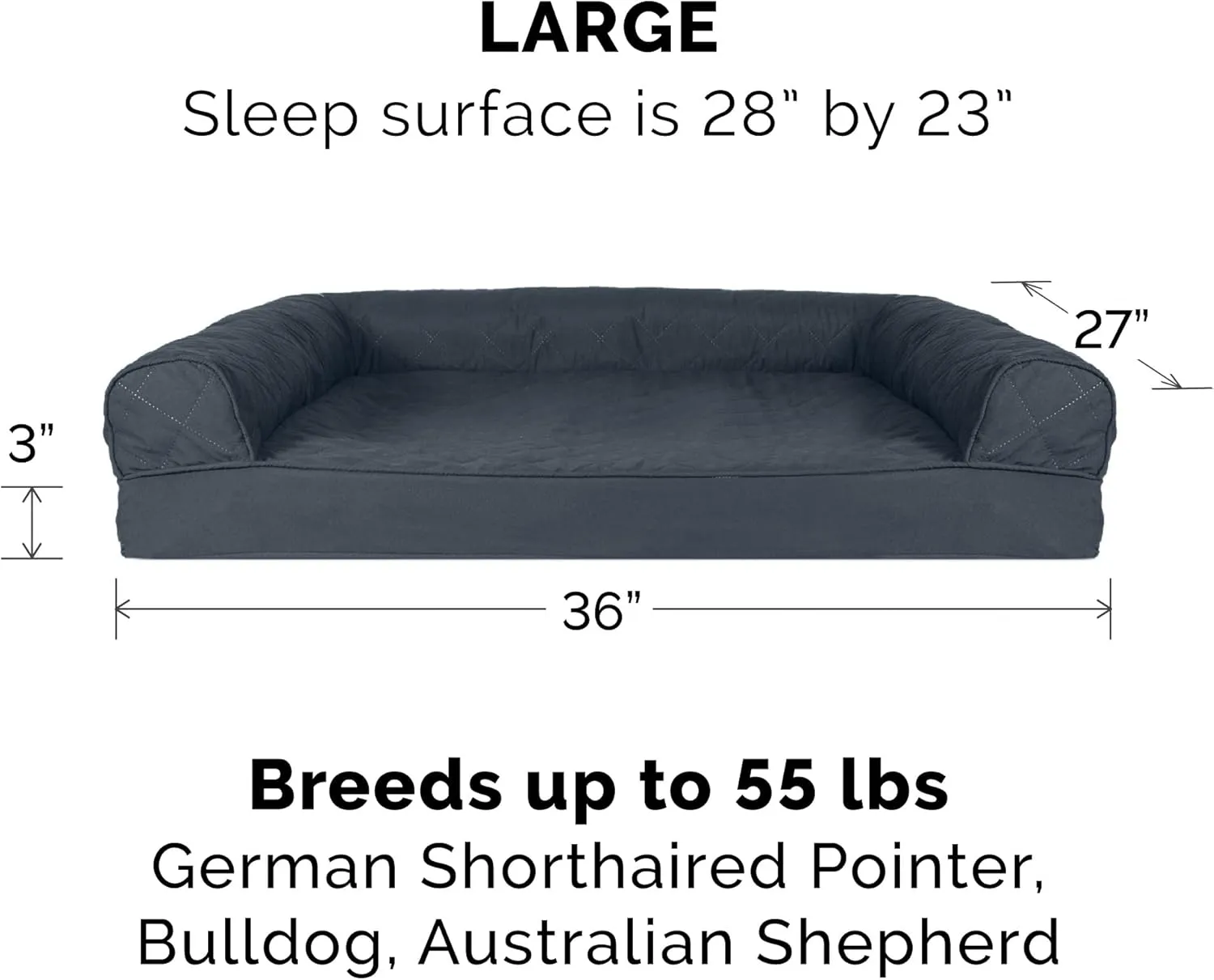 Furhaven Cooling Gel Dog Bed For LargeMedium Dogs Iron Gray Large