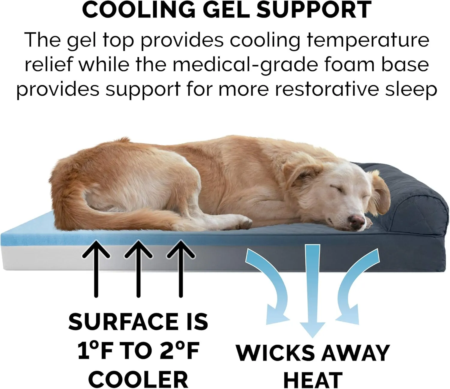 Furhaven Cooling Gel Dog Bed For LargeMedium Dogs Iron Gray Large
