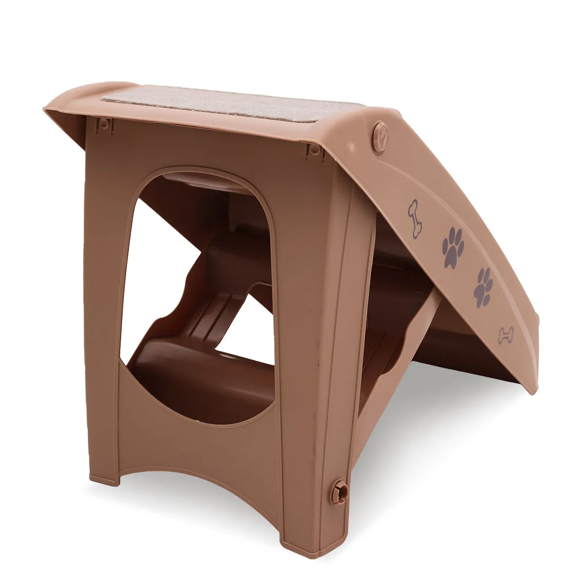 Furtastic 50cm Foldable Pet Step Ladder Stairs (Brown)