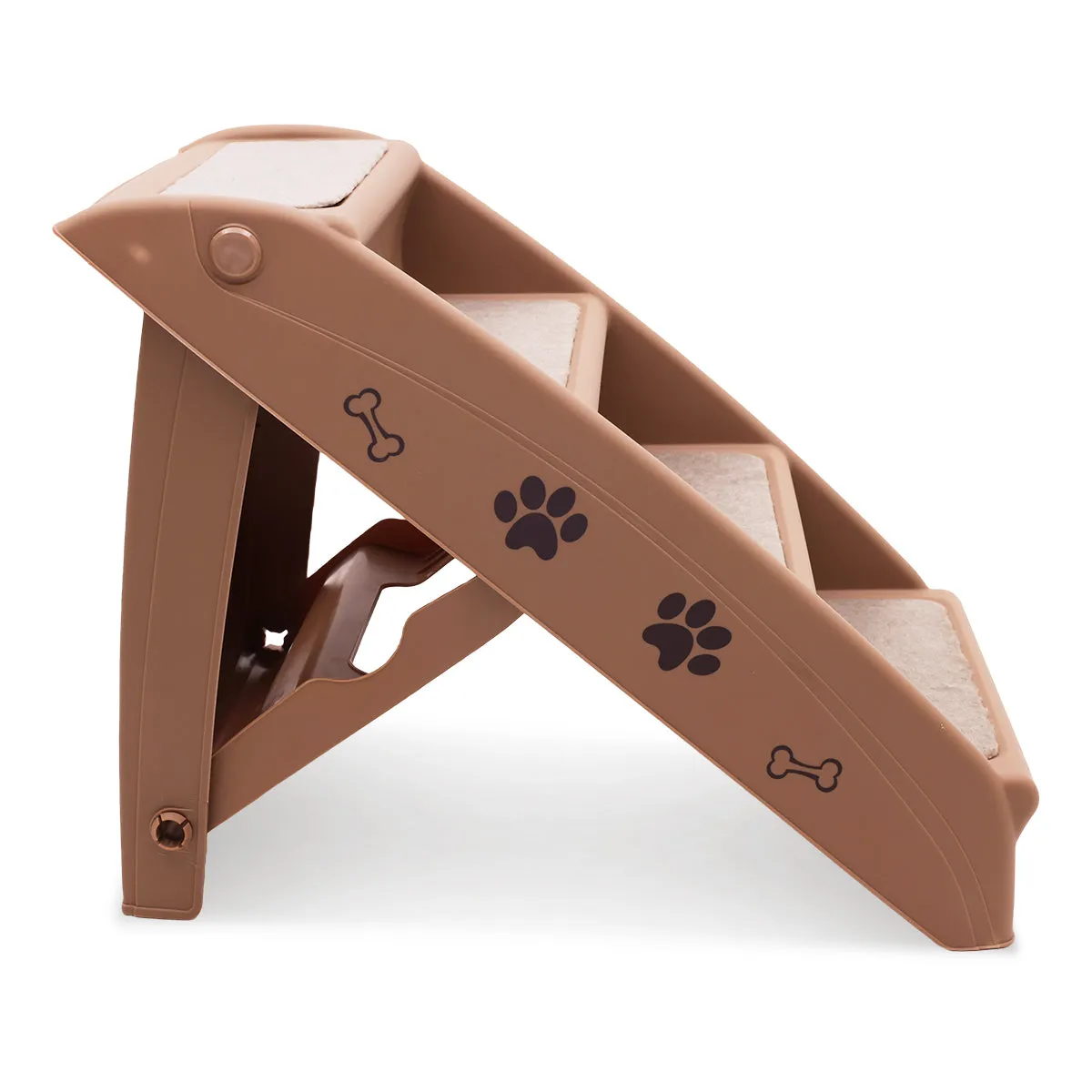 Furtastic 50cm Foldable Pet Step Ladder Stairs (Brown)