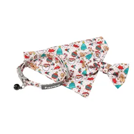 FuzzYard Christmas Tinsel Time Cat Collar Bandana and Bow Tie Set***