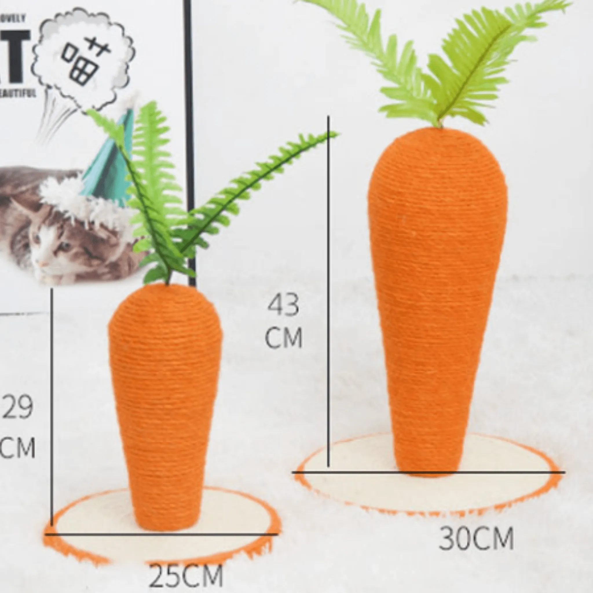 Giant Carrot Scratching Pole For Cats