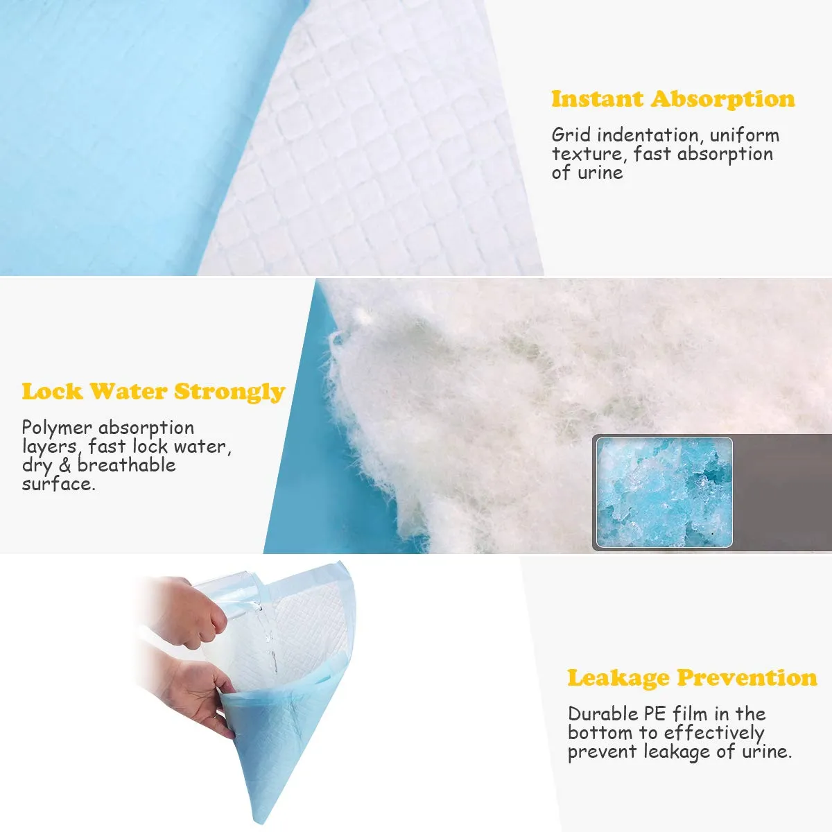 Giantex Puppy Pee Pads 150 Count, 36''x24'' Dog Potty Pads, Powerful Absorbency, 5-Layer Design, Leak-Proof Disposable Pet Piddle Training Pad for Dogs Doggie Cats Rabbits