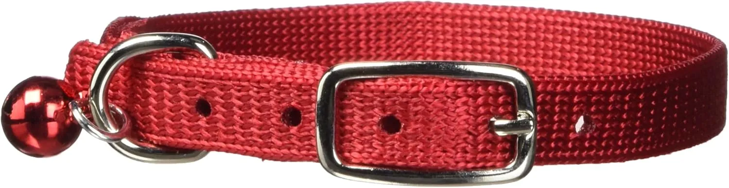 Hamilton Safety Cat Collar with Bell, Red, 3/8" Wide x 12" Long