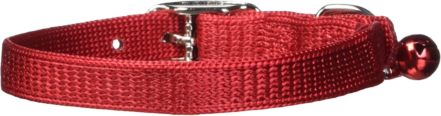 Hamilton Safety Cat Collar with Bell, Red, 3/8" Wide x 12" Long