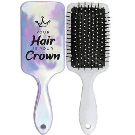Iridescent Paddle Hair Brush - Shiny Brush for Detangling and Styling Hair