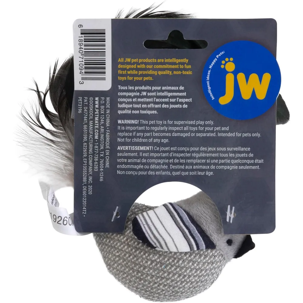 JW Cataction Brid with Catnip Toy for Cats (Black/White)