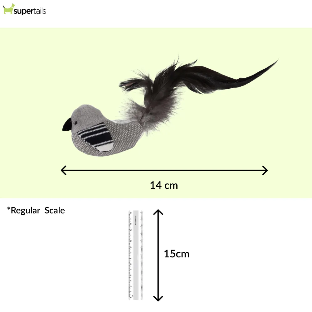 JW Cataction Brid with Catnip Toy for Cats (Black/White)