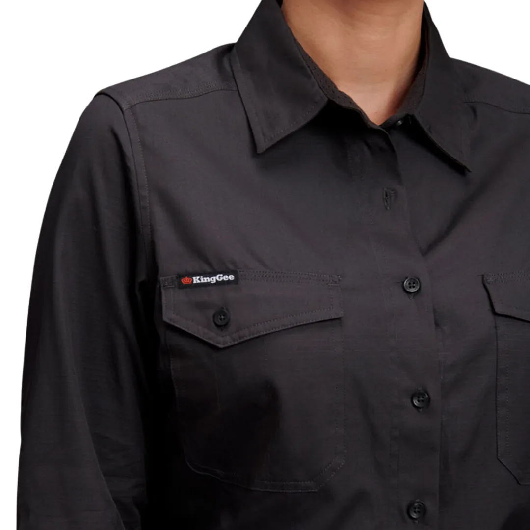 K69880 King Gee Ladies Workcool 2 Shirt Long Sleeve