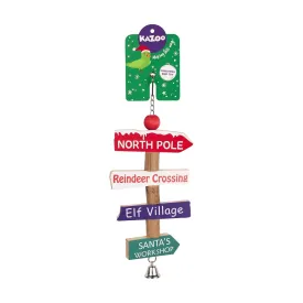 Kazoo Christmas Village Signpost Bird Toy***