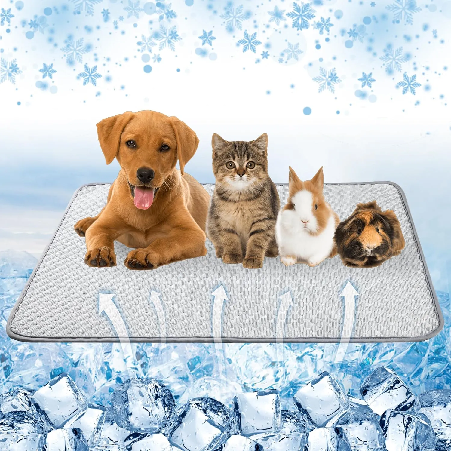 Leekalos Dog Cooling Mat,Pet Cooling Pads for Dogs Blanket,Summer Cooling Bed for Cats Blanket,Portable Pet Cooling Cushion for Home & Outdoor,Keep Cooling for Pets (New Grey, Small(22"x28"))