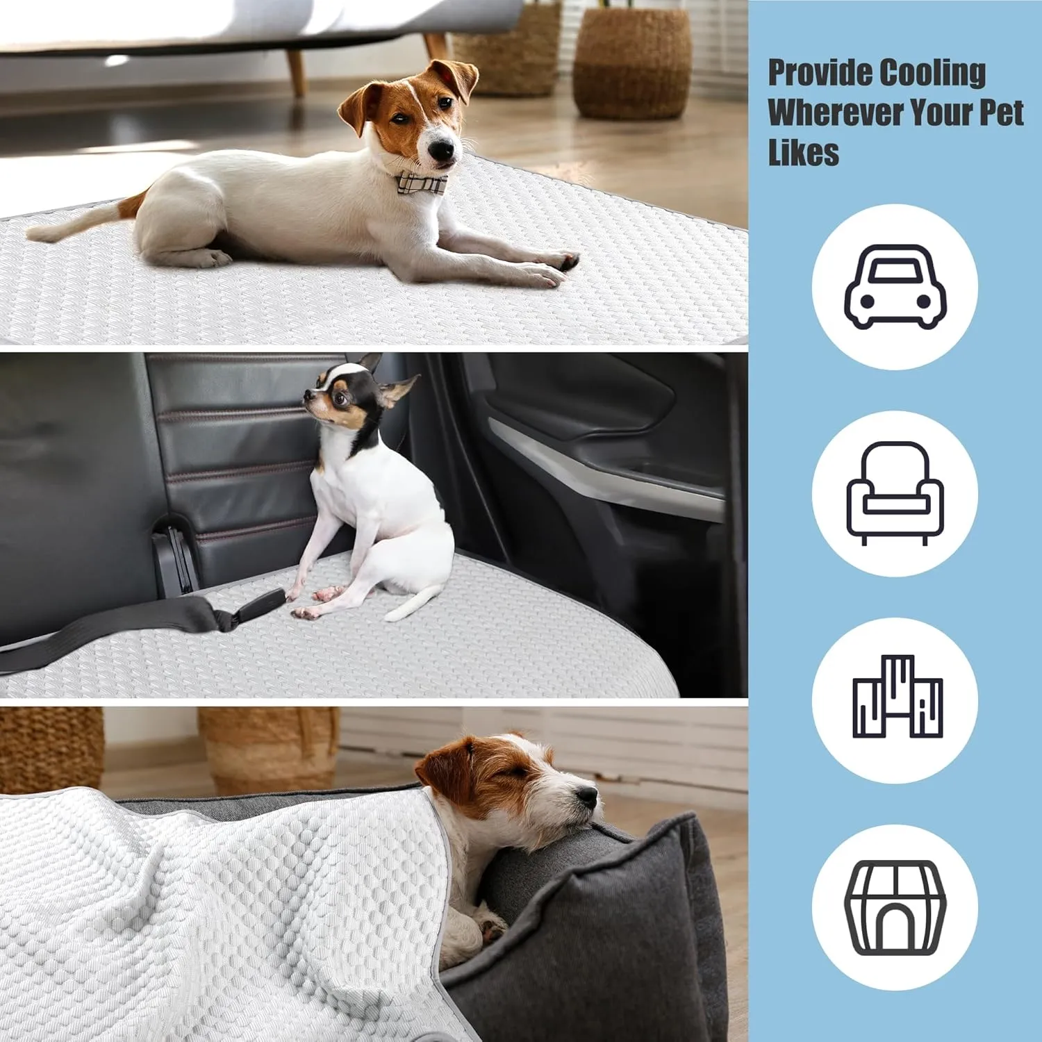 Leekalos Dog Cooling Mat,Pet Cooling Pads for Dogs Blanket,Summer Cooling Bed for Cats Blanket,Portable Pet Cooling Cushion for Home & Outdoor,Keep Cooling for Pets (New Grey, Small(22"x28"))