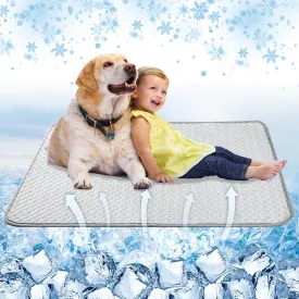 Leekalos Dog Cooling Mat,Pet Cooling Pads for Dogs Blanket,Summer Cooling Bed for Cats Blanket,Portable Pet Cooling Cushion for Home & Outdoor,Keep Cooling for Pets (New Grey, Small(22"x28"))