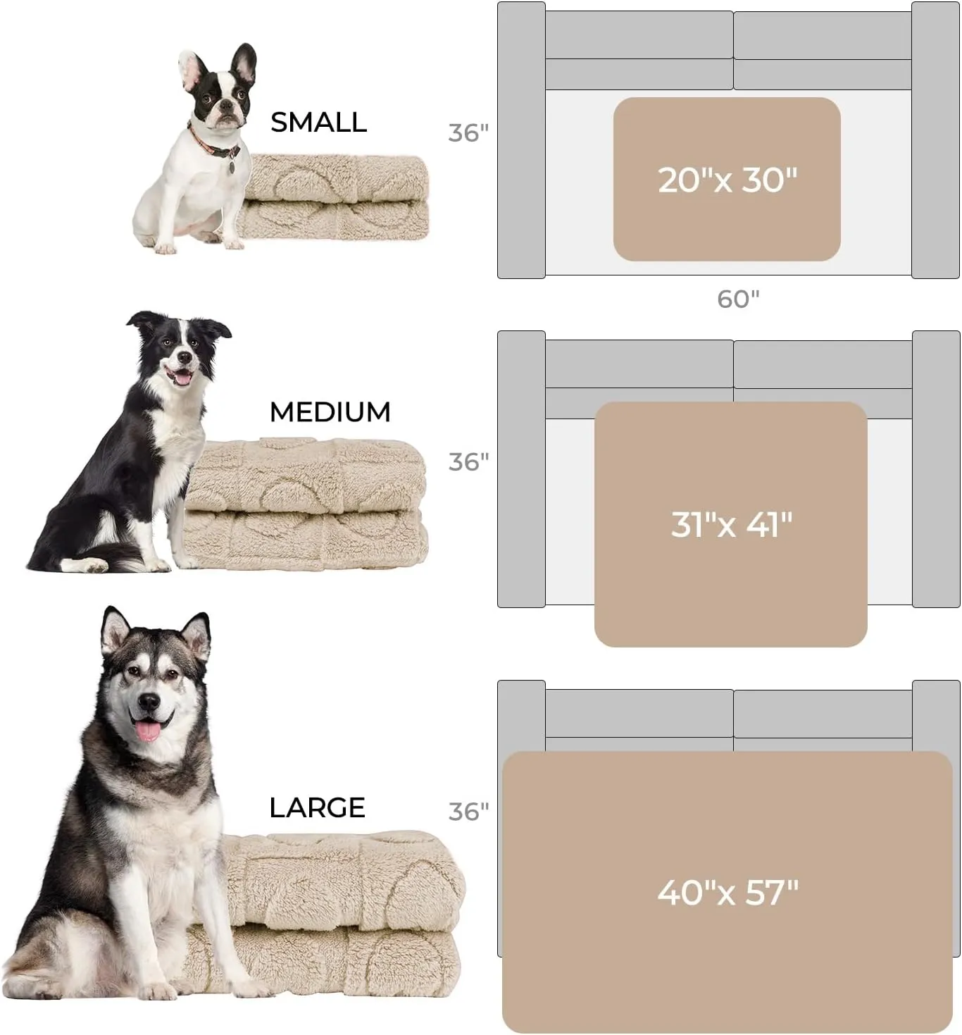 Luciphia Small Dog Blanket Washable Pet Bed Cover Soft Fluffy Puppy Couch Protector with Premium Fleece Cozy Calming Cat Blankets for Indoor Cats Beige 30x20 inch