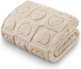 Luciphia Small Dog Blanket Washable Pet Bed Cover Soft Fluffy Puppy Couch Protector with Premium Fleece Cozy Calming Cat Blankets for Indoor Cats Beige 30x20 inch