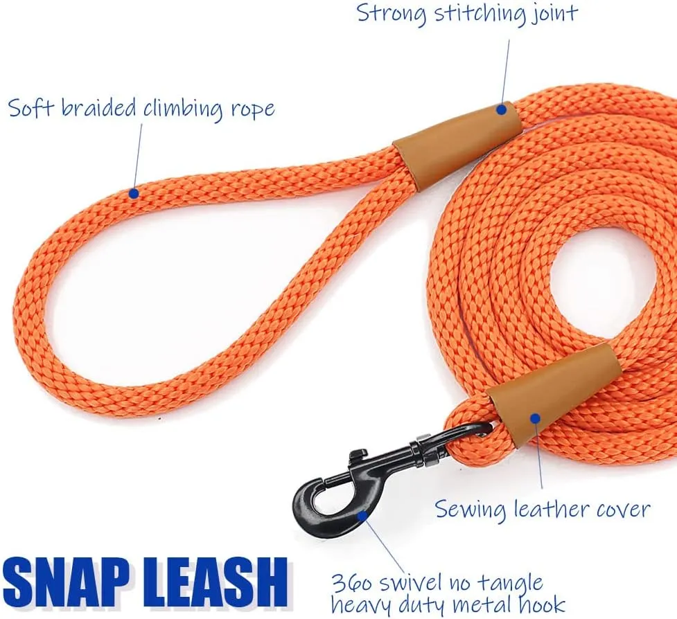 lynxking Dog Leash Rope Dog Training Leash 2FT 6FT Strong Heavy Duty Braided Training Lead Leashes for Small Medium Large Dogs