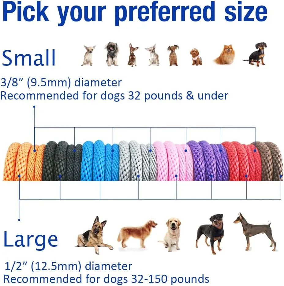 lynxking Dog Leash Rope Dog Training Leash 2FT 6FT Strong Heavy Duty Braided Training Lead Leashes for Small Medium Large Dogs