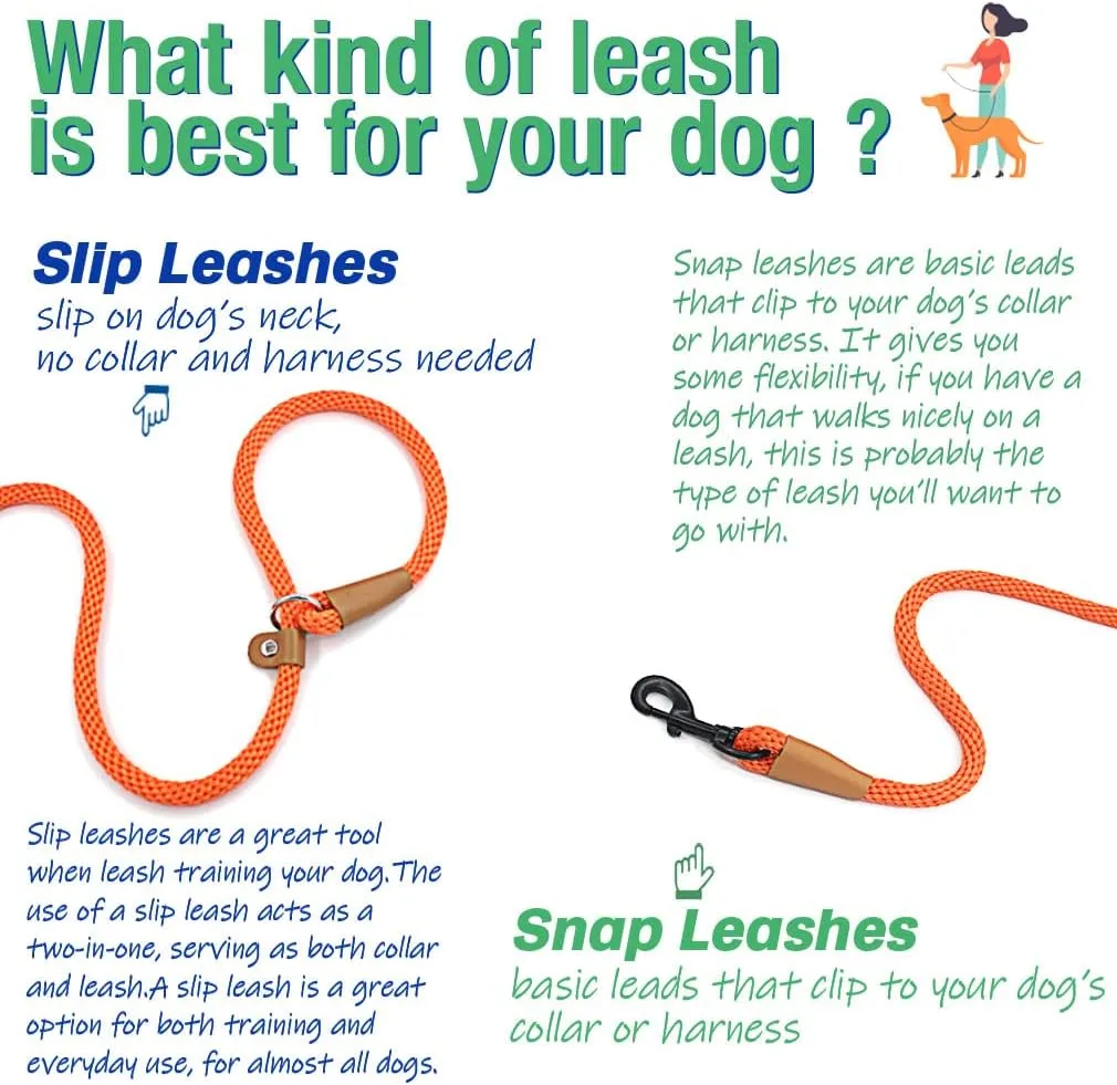 lynxking Dog Leash Rope Dog Training Leash 2FT 6FT Strong Heavy Duty Braided Training Lead Leashes for Small Medium Large Dogs