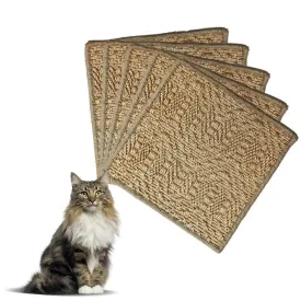 Mats Avenue Multi Use Sisal Cat Scratch Pad (30X30cm,Honey Color ,Small,Set of 5)