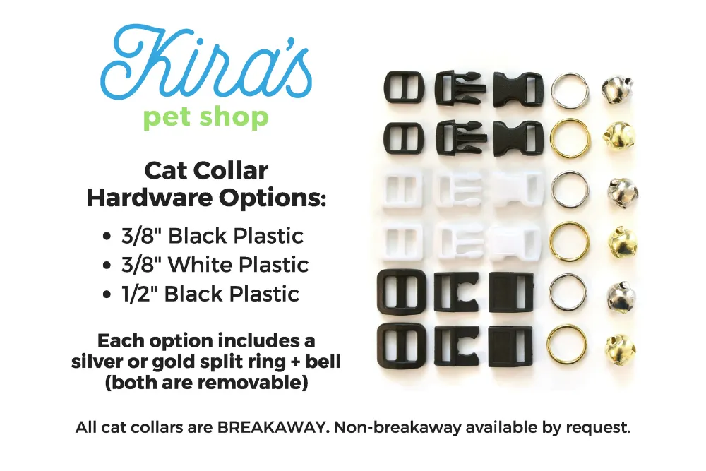 Modern Light Blue & White Cat Collar