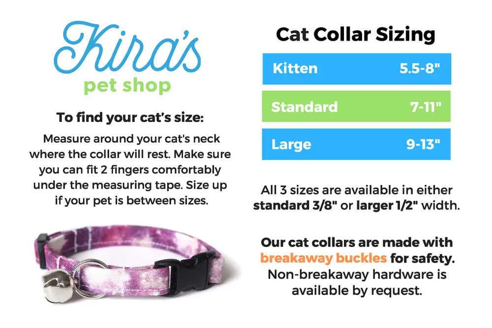 Modern Light Blue & White Cat Collar