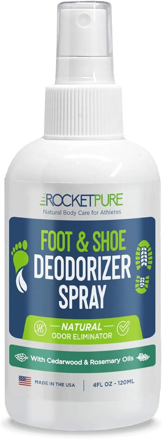 Natural Foot & Shoe Deodorizer Spray - Foot Spray for Smelly Feet & Shoe Spray for Smelly Shoes - Removes, Controls & Prevents Odors - Made with Essential Oils - Made in USA (Cedar, 4oz)