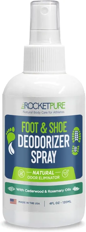 Natural Foot & Shoe Deodorizer Spray - Foot Spray for Smelly Feet & Shoe Spray for Smelly Shoes - Removes, Controls & Prevents Odors - Made with Essential Oils - Made in USA (Cedar, 4oz)