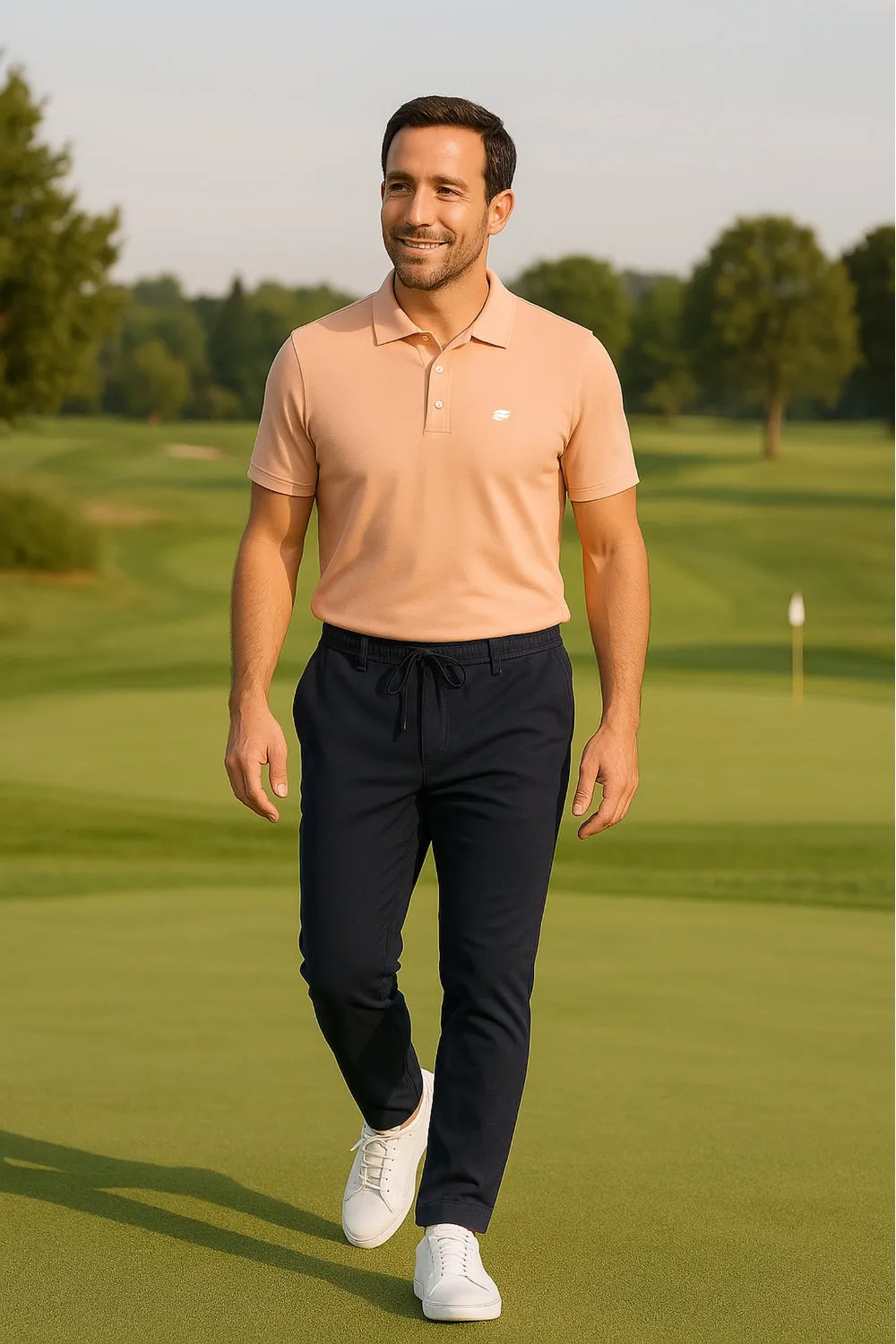 Natural Performance Polo - Peach
