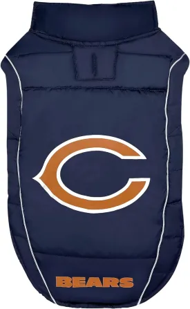 NFL Chicago Bears Puffer Vest for Dogs & Cats, Size Large. Warm, Cozy, and Waterproof Dog Coat, for Small and Large Dogs/Cats. Best NFL Licensed PET Warming Sports Jacket