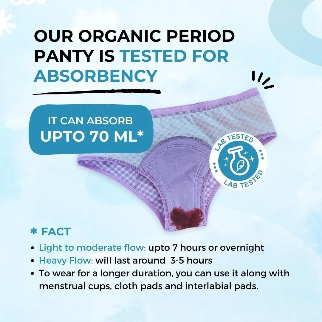 Organic Reusable/Washable/Leakproof/Absorbent Period Panty (Hipster)