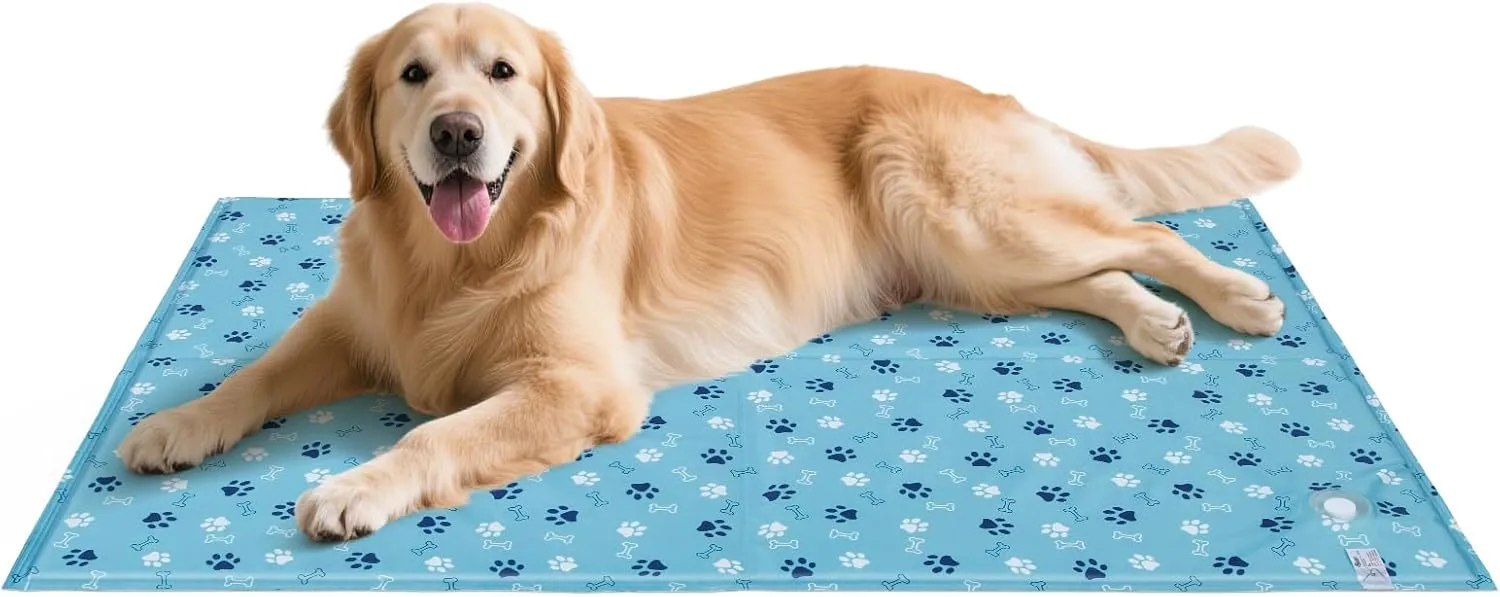Ownpets Dog Cooling Mat, 47" x 31" Thicken Waterproof Cooling Mat for Large Dogs, Water Injection Cool Pad for Kennel Sofa Floor Car Seats