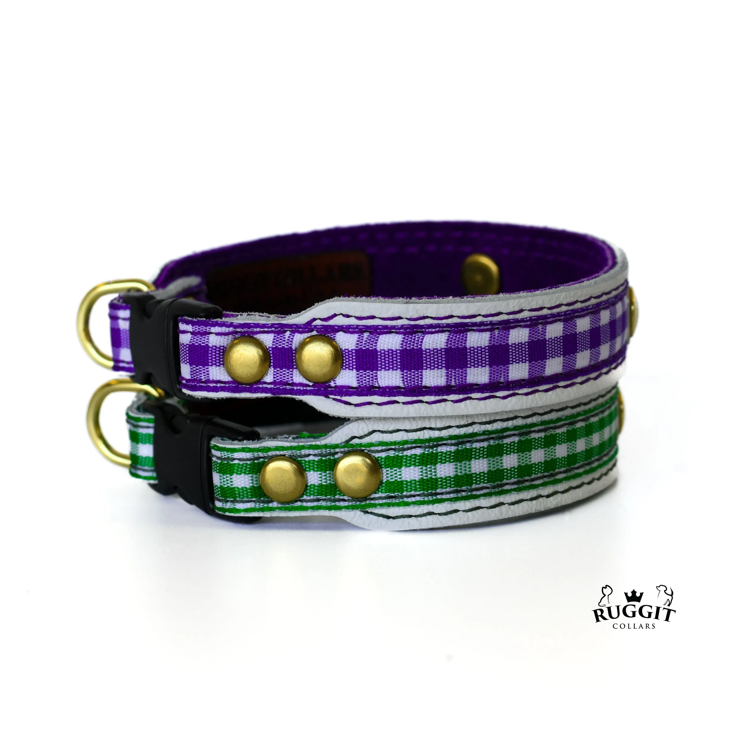 Personalized Leather Cat Collar in Full Grain Leather Engraved Info on Light Weight Aluminum Plate