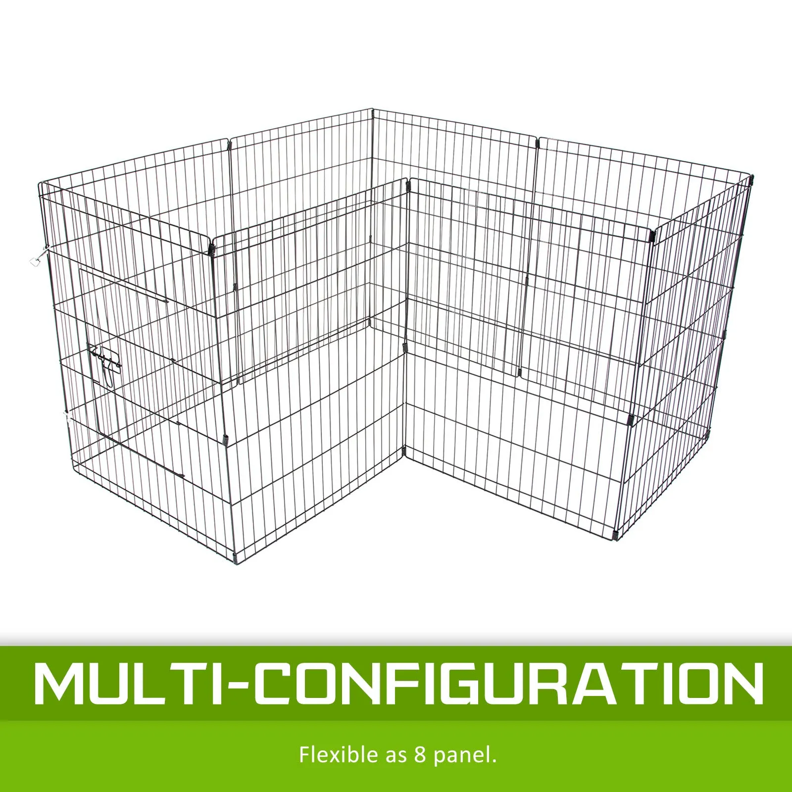 Pet Foldable Playpen Rabbit Dog Guinea Pig Cage 8 Panel 30in with Cover