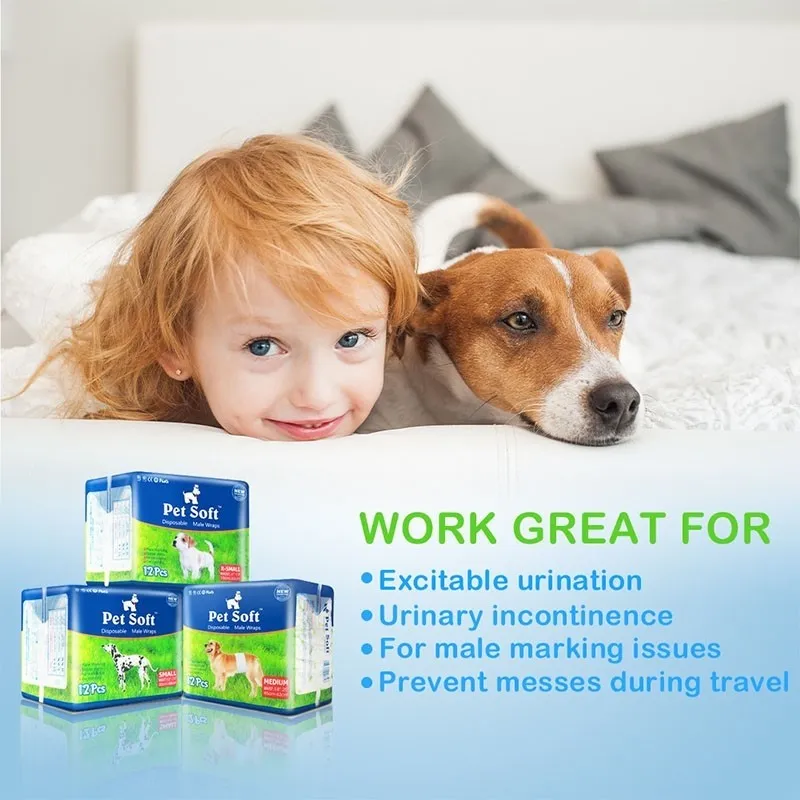 Pet Soft Disposable Male Diaper 15-33cm (xs)