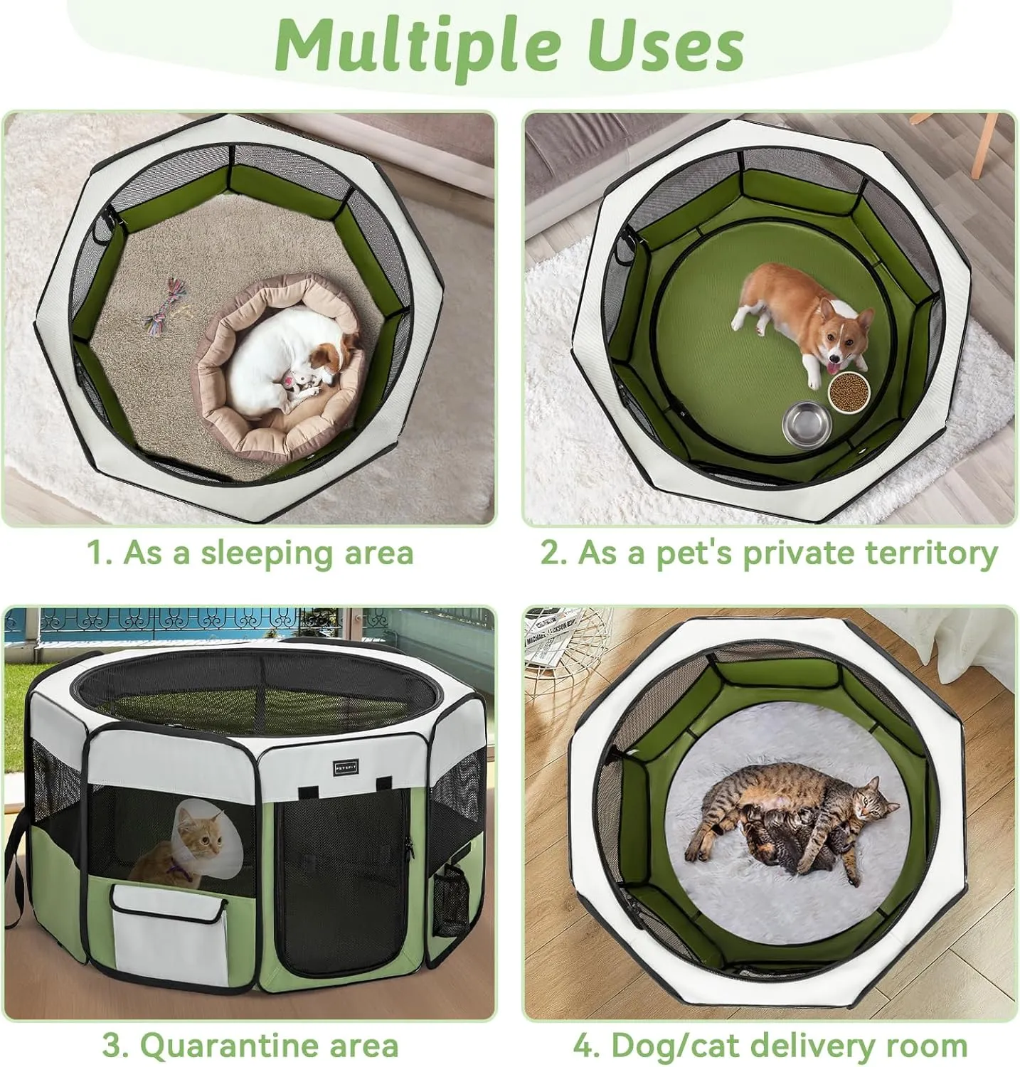 PETSFIT Pop Up Foldable Large Dog Playpen