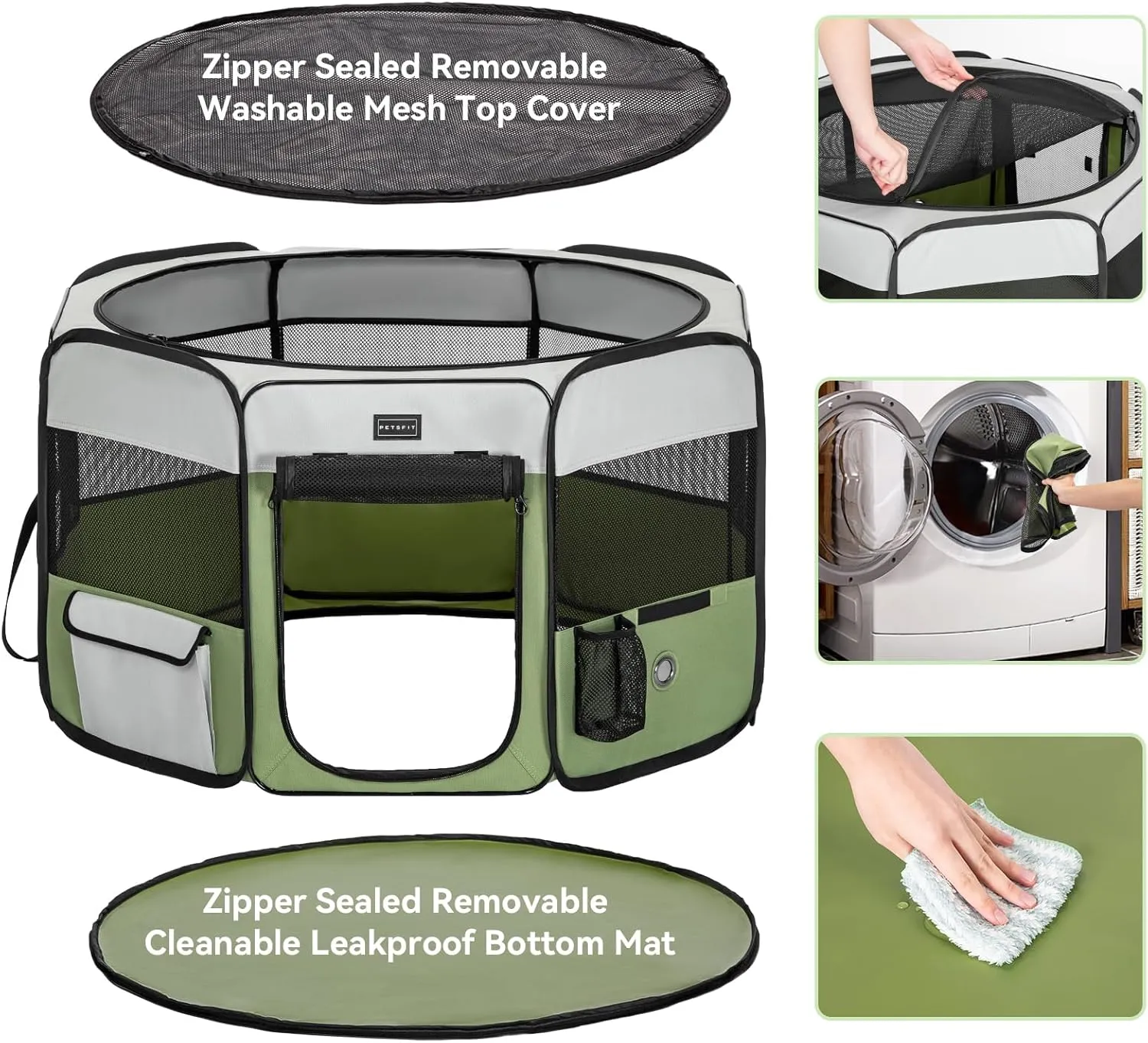 PETSFIT Pop Up Foldable Large Dog Playpen