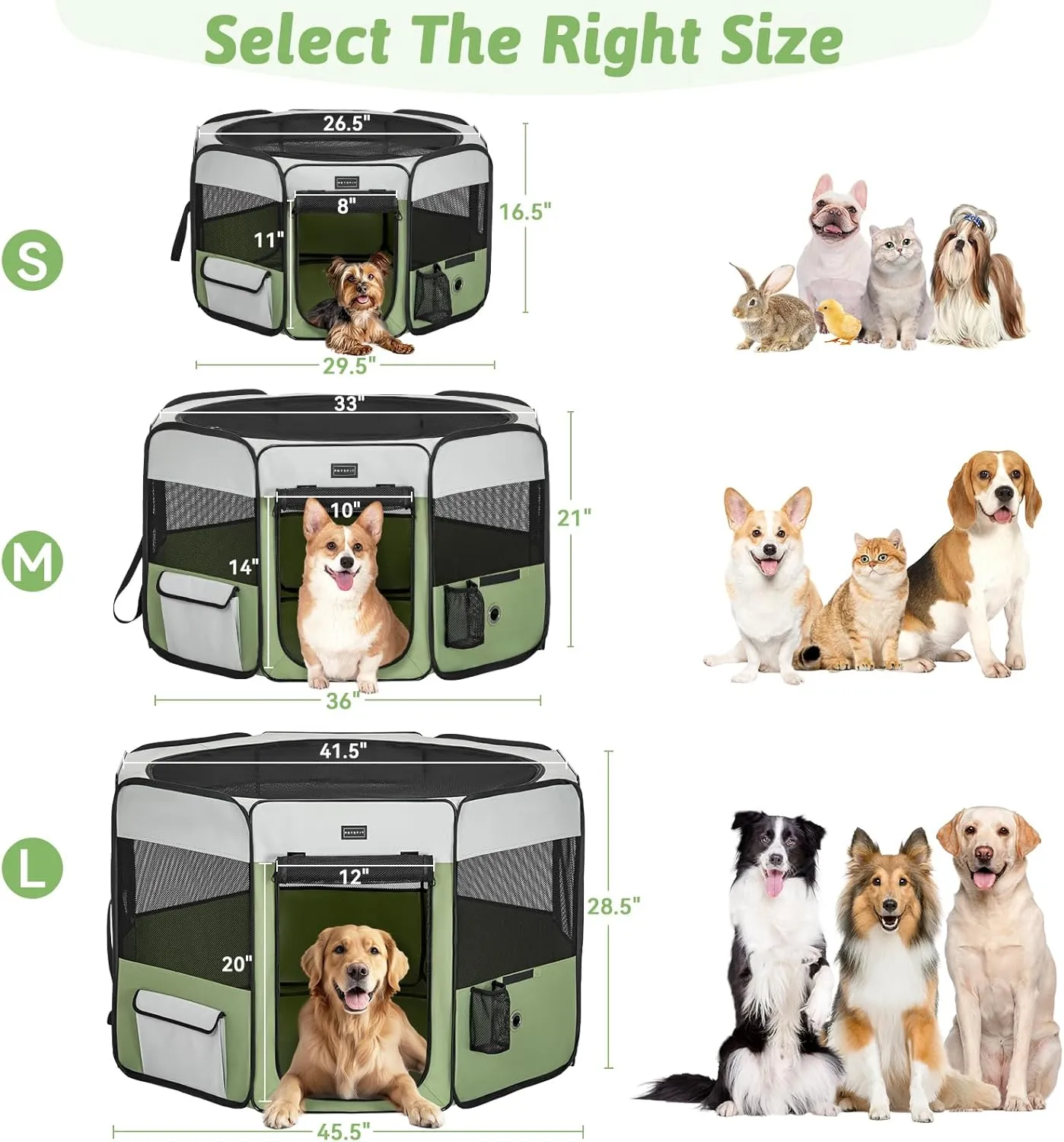 PETSFIT Pop Up Foldable Large Dog Playpen