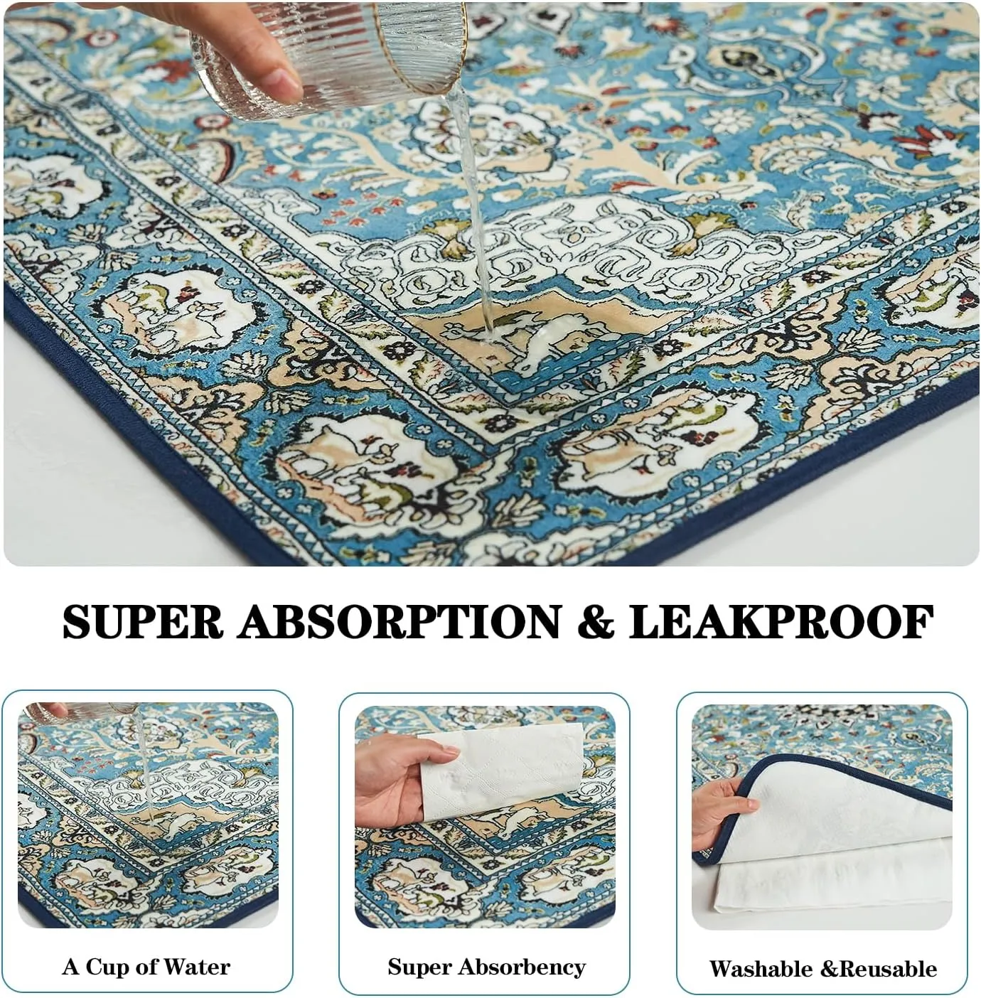 Qeils Washable Pee Pads for Dogs, Reusable Puppy Pads 72"x72" Super Absorbent Leakproof Extra Large Dog Training Pads, Non-Slip Potty Pads for Floor, Bed, Kennel, Whelping Pads Litter Mat
